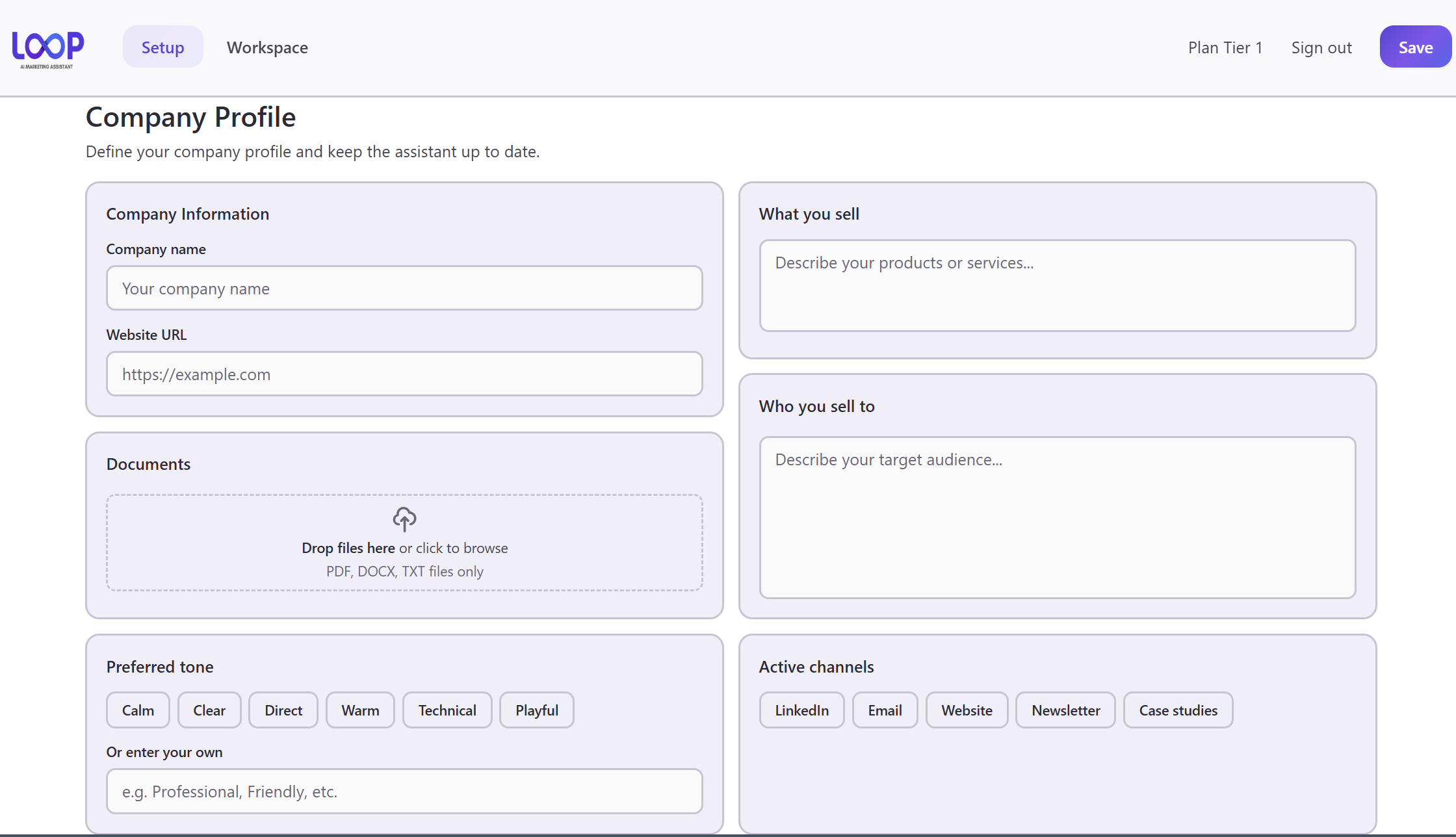 Loop — AI marketing assistant